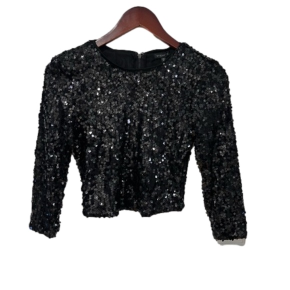 Dynamite crop top black sparkle size small - Picture 1 of 9